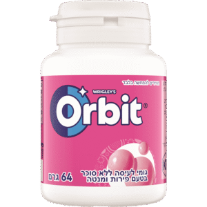 אורביט בקבוקון בבאבל מינט פירות 64ג`