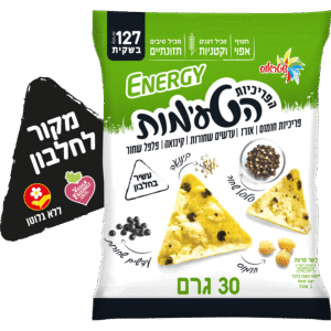 פריכיות חומוס, אורז ועדשים שחורות"