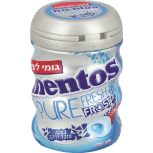 מסטיק מנטוס אפור בקופסא בטעם מנטה חזק