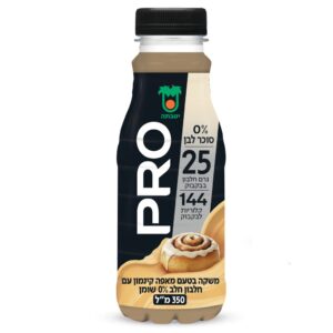 יטבתה פרו - משקה חלבון בטעם מאפה קינמון 350 מ"ל, מועשר ב-25 גרם חלבון, ללא תוספת סוכר