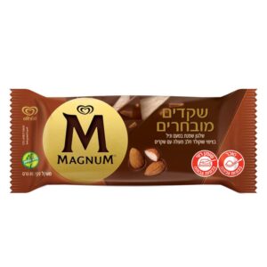 שלגון מגנום וניל מצופה שוקולד עם שקדים מובחרים